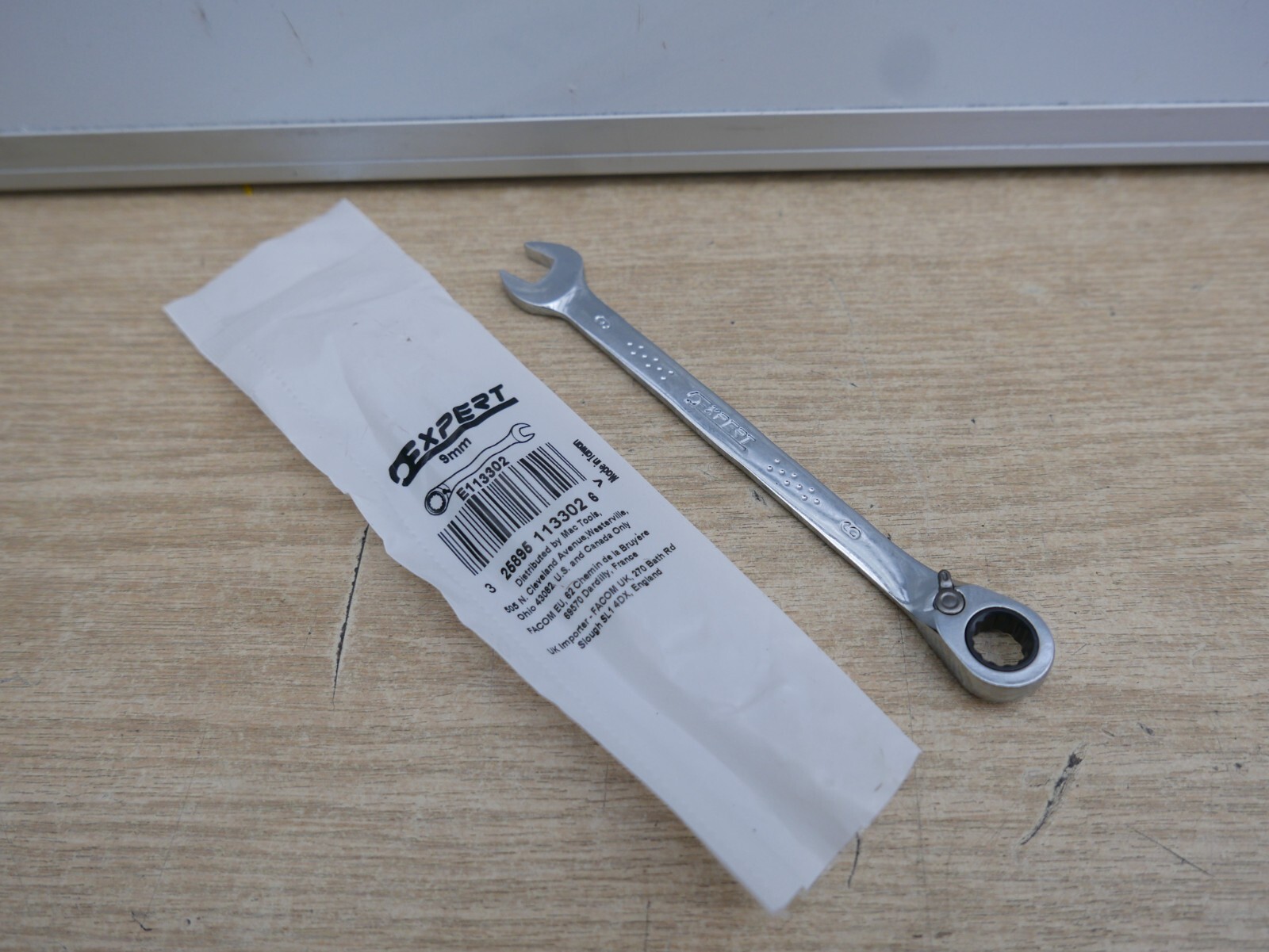 EXPERT BY FACOM 9MM METRIC GEARED ANGLED COMBINATION RATCHET SPANNER E113302