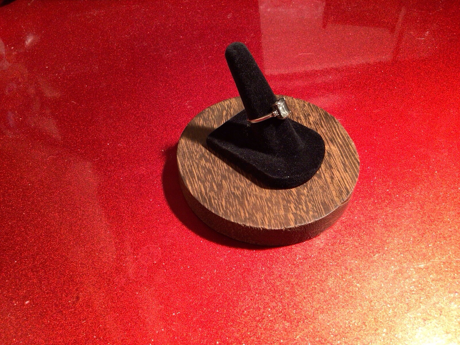 Sterling Silver Solitaire Ring With Topaz And Dia… - image 1