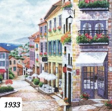 4 x Single Lunch Napkins,Decoupage/art/Craft/Vintage/Venice/ Italy / Bistro