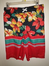 CHEROKEE Boys Swim Surf Trunks  Youth Board Shorts  Hawaii Print  Size XL