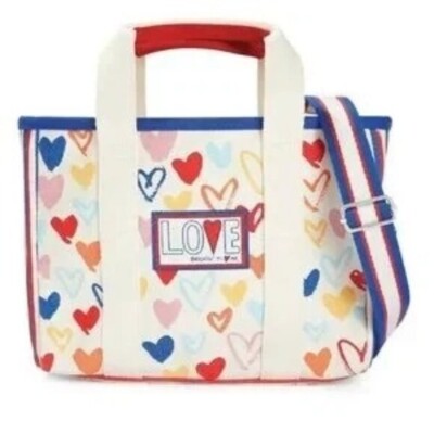 Brighton Red, White & You Canvas Heart Print Tote MSRP $228