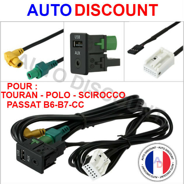 Prise USB et AUX pour VW Passat B6 B7 CC Touran Polo autoradio RCD310 RCD510