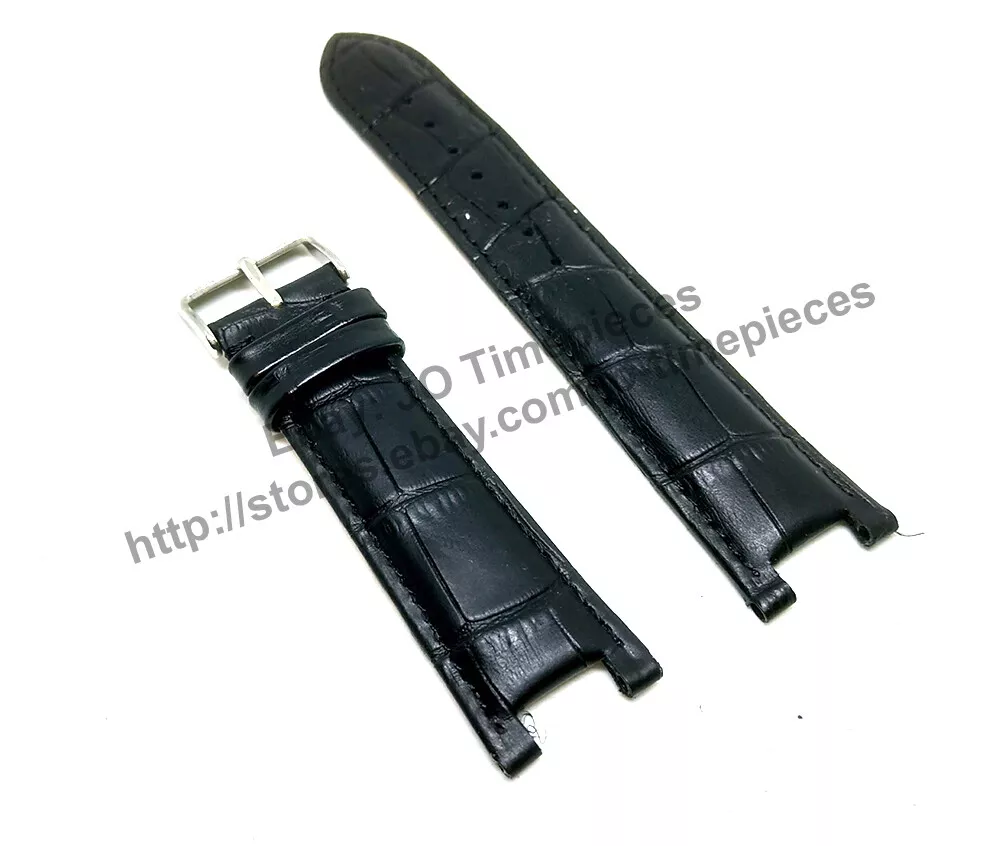 22mm Black Leather watch band strap Comp Guess Collection GC X72005G 46002G