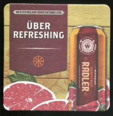 WATERLOO BREWERY GRAPEFRUIT RADLER MAT BEER COASTER SOUS-BOCK