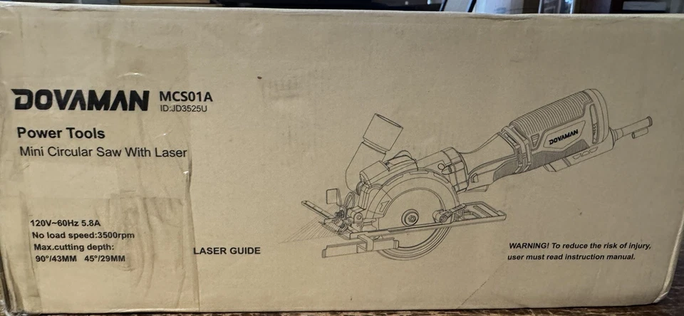 Mini serra circular DOVAMAN com laser, 3500 rpm, 5,8 amp 120 volts 🔥NOVA CAIXA ABERTA🔥 - Imagem 4 de 4