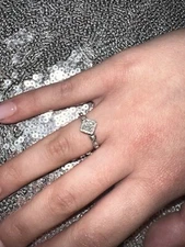 10k White Gold & Diamond Promise/Engagement Ring Size 5