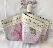 Vintage Floral Painting Automatic Folding Umbrella, 8 iron ribs, blocks sun  UV