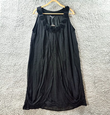 New EMME Womens Dress Plus Size XS Black Sleeveless Scoop Neck Layered A-line