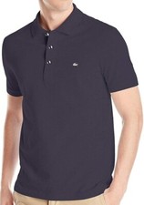 Lacoste Short Sleeve Slim Fit Petit Croc Piqu  Polo Size 9 / 4XL Navy Blue 98