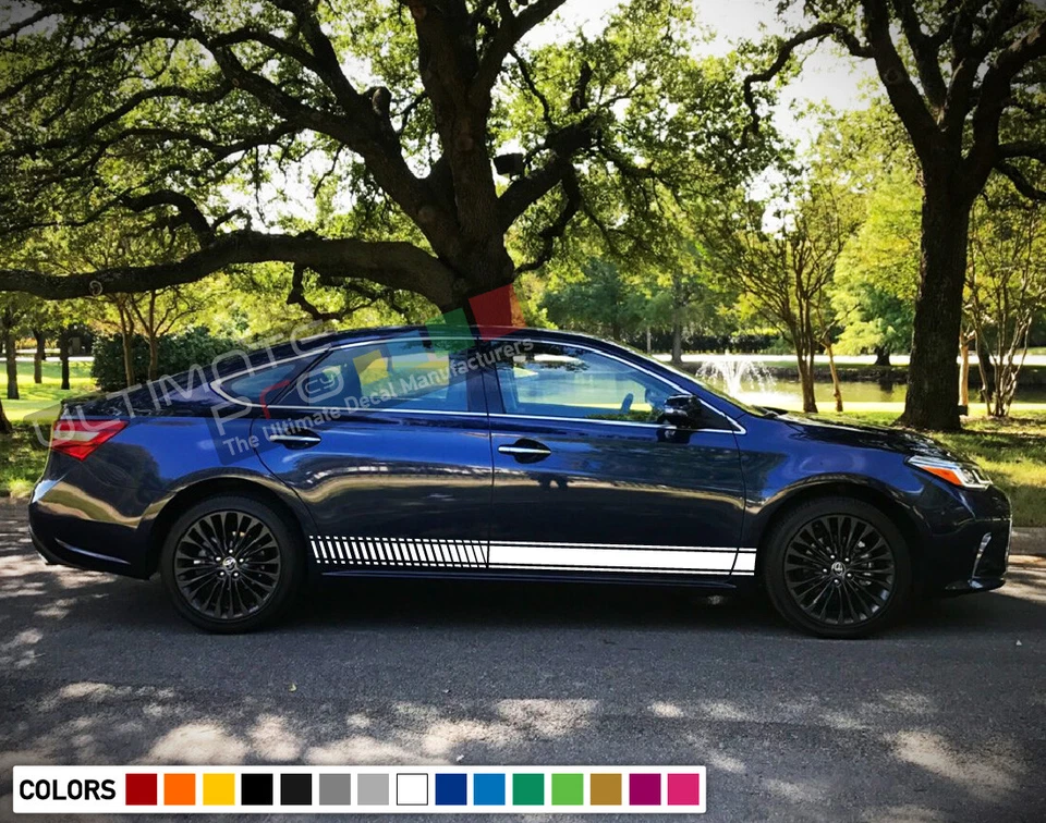 Juego de kit de calcomanías de rayas laterales para Toyota Avalon Sport maletero llantas falda Foto 3 de 4