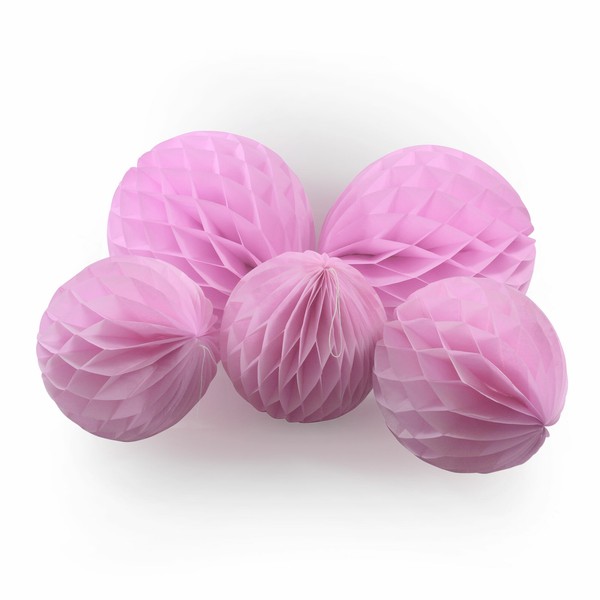 5 WabenbäLle Pink Honeycomb Papier Wabenball Hochzeit Geburtstag Deko Ø20-30Cm-image