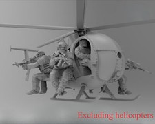 1/35 Scale Mh-6 Little Bird Set 5 Soldiers Resin Figures Model