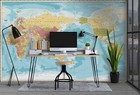 3D Blue World Map Wall Murals Wallpaper Murals Wall Sticker 6