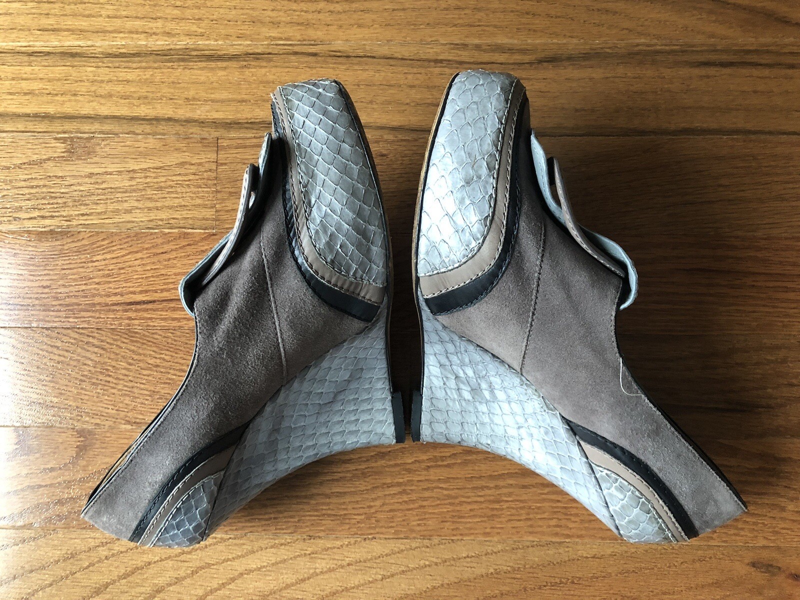 Tabitha Simmons Python Josephi Wedge Shoes Taupe … - image 8