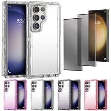 For Samsung Galaxy S23 Ultra/S23/ 5G Clear Case Cover Privacy Screen Protector