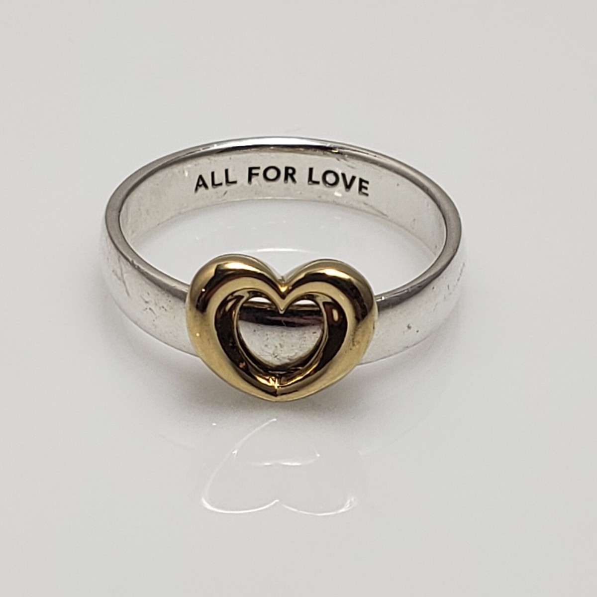 Pandora Sterling Two Toned Radiant Sliding Heart Ring 162504C00