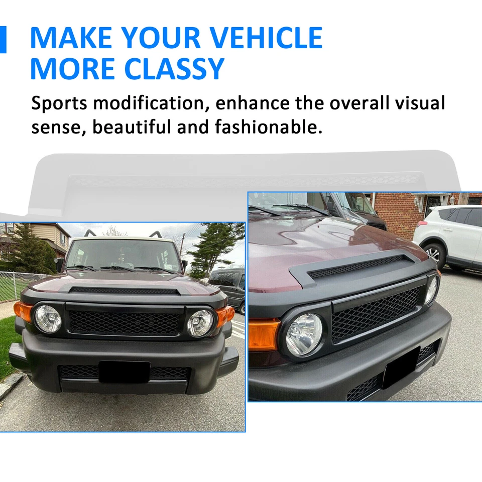 New Hood Bulge Scoop Moulding Trim Black Painted For Toyota FJ Cruiser 2007-2014 Foto 3 de 4