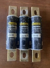 Lot Of 3 Buss Limitron JKS-100 Amp Fuse Fuses   Class J   600V
