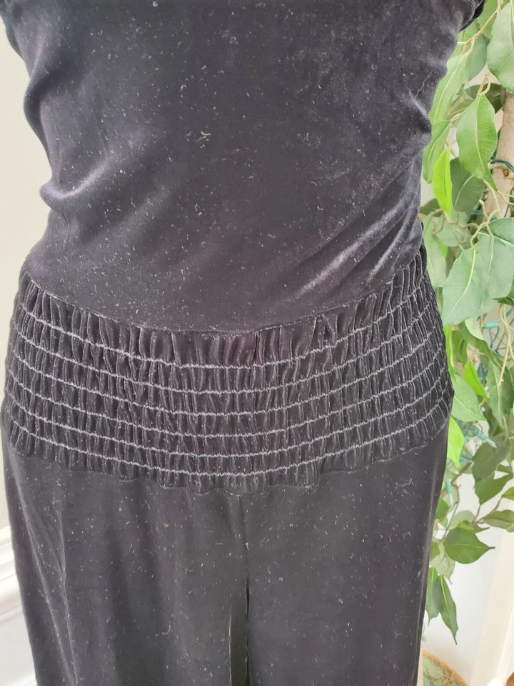 Женские однотонные черные комбинезоны из полиэстера с открытыми плечами прямые штанины S - Изображение 3 из 4