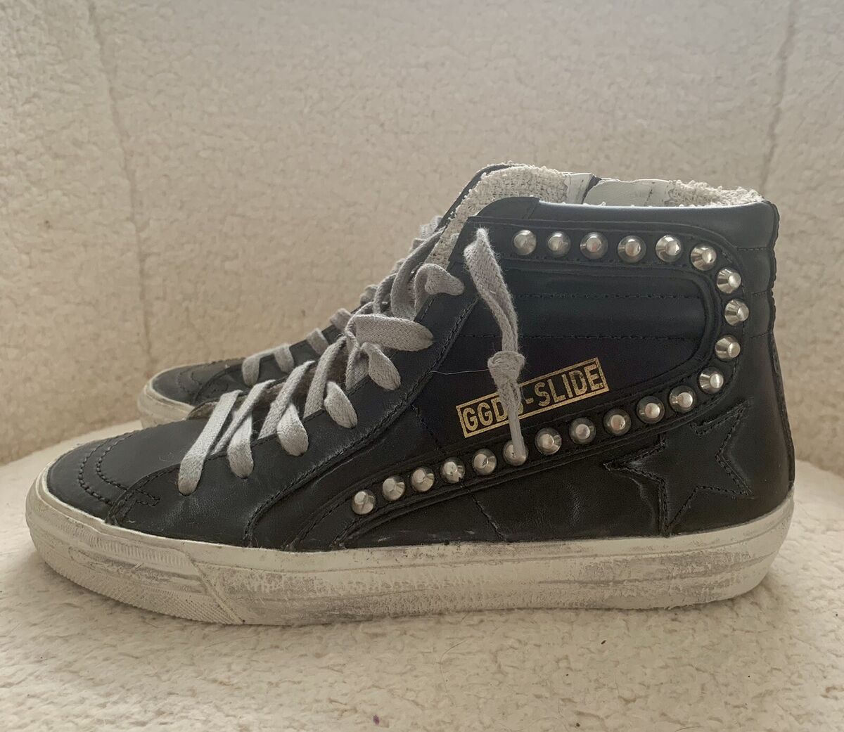 Golden Goose Slide High Top Sneaker studded, Black Size 36 Golden Goose Slide High Top Sneaker studded, Black Size 36