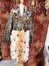 Women's Vintage Bimba & Lola Leopard Printed Fur Coat Size 38