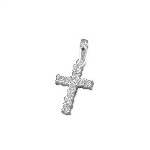 Collier pendentif croix en argent sterling 925 pierre précieuse taillée