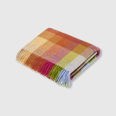 Shetland Qualität, Picknickdecke in Harlekin Sonnenschein, 100 % Shetlandwolle, hergestellt - Bild 1 von 4