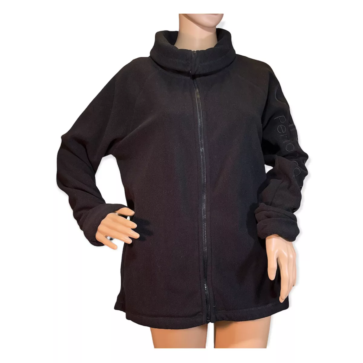 Calvin Klein Performance Dry Fleece Jacket Womens Size L Black Full Zip