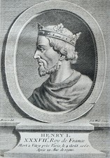 HENRY I 37th KING OF FRANCE (1008-1060) PORTRAIT ENGRAVING FROM 1770