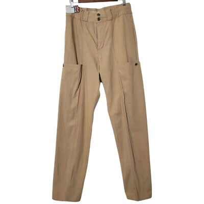 Vintage Brittania Utility Cargo Pants Size 31x34 High Rise Stretch Khaki Mens