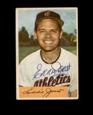 Eddie Joost Hand Signed 1954 Bowman Philadelphia Athletics Autograph