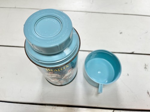 The Beatles Aladdin Thermos 8oz Nashville USA Rare 1960s Collectible Blue 1965 - Picture 5 of 14