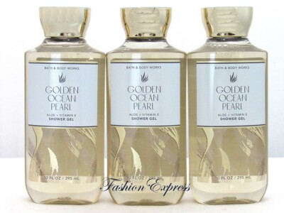 BATH & BODY WORKS GOLDEN OCEAN PEARL SHOWER GEL 10 FL OZ (LOT OF 3 PCS)