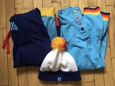 Aldi Gear Lot of 3 Capsule Collection L Hoodie Colorblock Rainbow Pullovers Hat