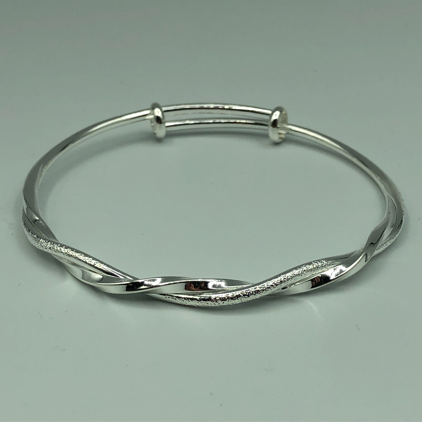 Bangle Silver Tone Twist Adjustable Festival Part… - image 12