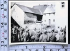 U.S. Army Soldiers Outside Stone Building Vintage WW2 Photo Snapshot