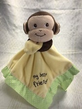 Garanimals yellow green my best friend monkey lovey baby security blanket unisex