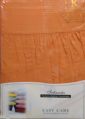 KING SIZE SPANNBETTLAKEN VOLANT ORANGE 180 FADENZAHL PERKAL TERRA COTTA