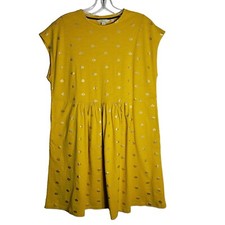 Boden Yellow Dress Size 8 Petite 100% Cotton Pullover Pockets Short Sleeve