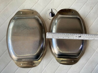 Eine Retro Edelstahl Servierschale/Platte/Terrine 11'' mal 7,5'' oben & unten