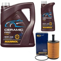 MotoröL Set Mannol 10W-40 Ceramic Pro 6 Liter + ÖLfilter FüR Audi TT VW Golf IV