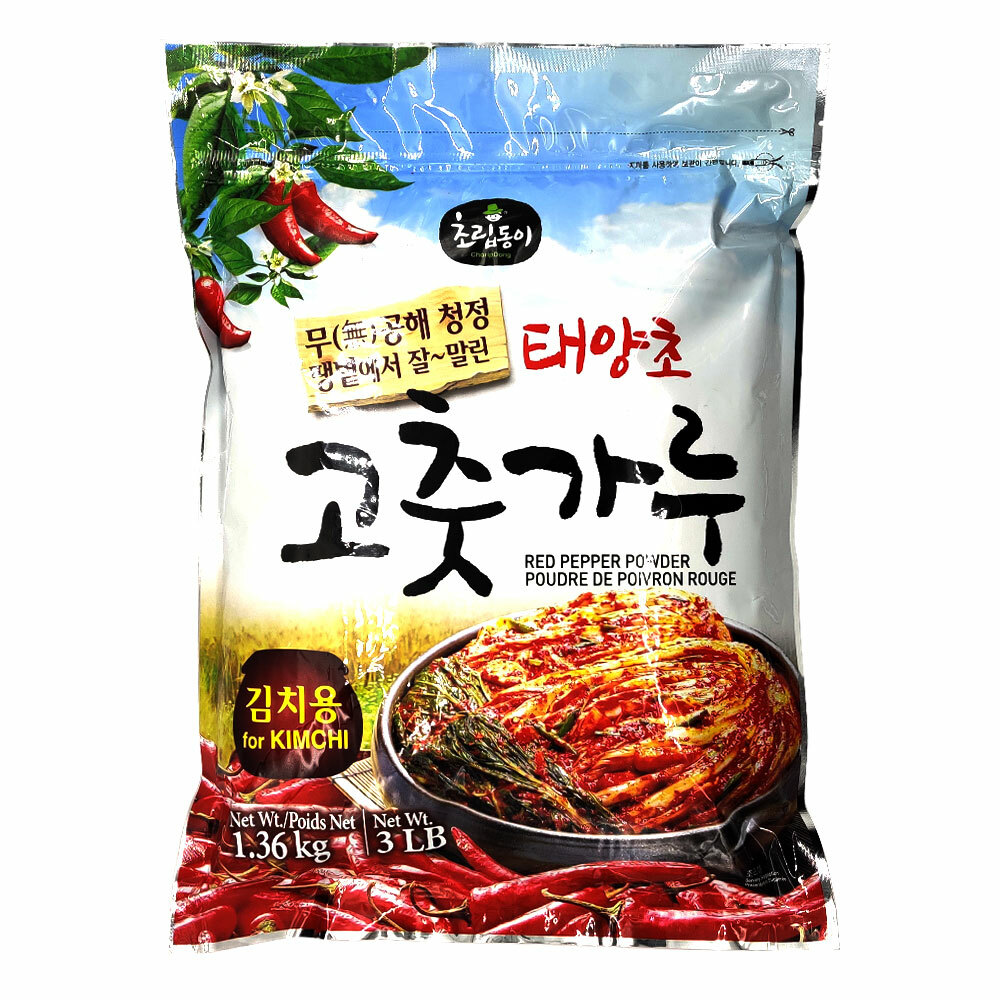 Choripdong Gochugaru Red Pepper Flakes Powder for Kimchi (Coarse) 1.36kg/3LB