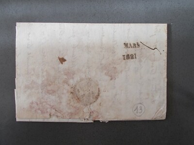 POSTMARKE ANKUNFT VAR.DATEUR TOULON.DE AVIGNON.1821.FLECK.