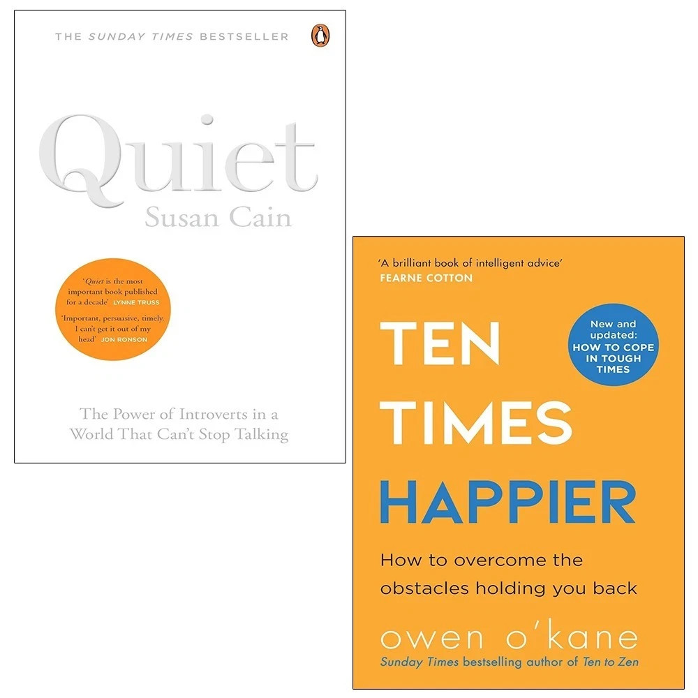 Quiet Power of Introverts in World Susan Cain, Ten Times Happier 2 Books Set