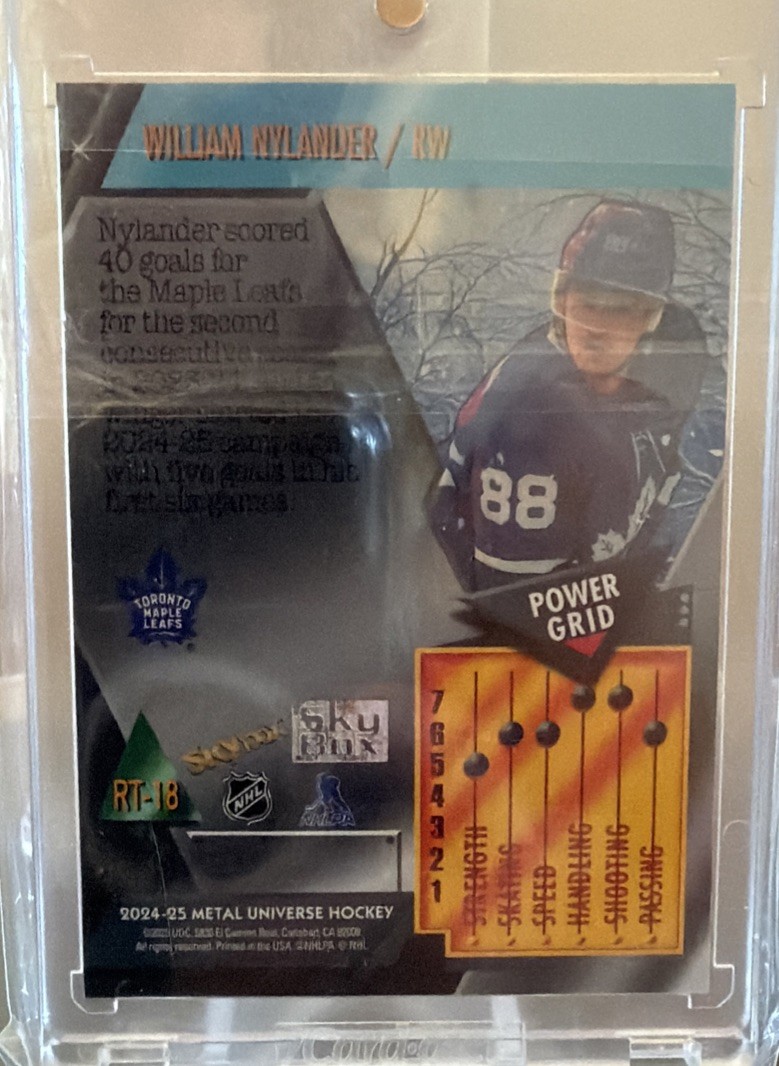 24-25 UD Metal Universe Hockey SP Retro 2013 RT-18 William Nylander retro SSP view 2