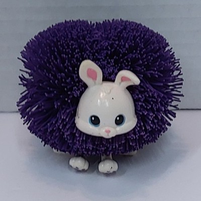 Vintage 1990's Koosh Ball Critters Animal Toy White Bunny Rabbit Dark Purple