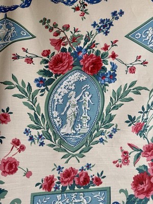*On Hold* Scalamandre Cameo Neoclassical Toile Fabric 26  Repeat Decorator Cream