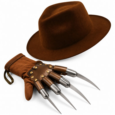 NIGHTMARE DREAM KILLER HALLOWEEN KOSTÜM ERWACHSENE HUT UND HANDKRALLE KOSTÜM