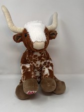 Build-a-Bear Texas Longhorn Spotted Cow Steer Bull Stuffed Animal Plush 16  