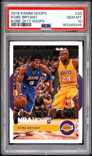 2016 PANINI HOOPS KOBE BRYANT #30 KOBE 2K17 HOOPS PSA 10 GEM MINT